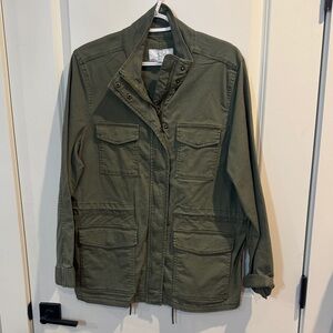 Time and Tru Olive Utility Jacket with Front Pockets